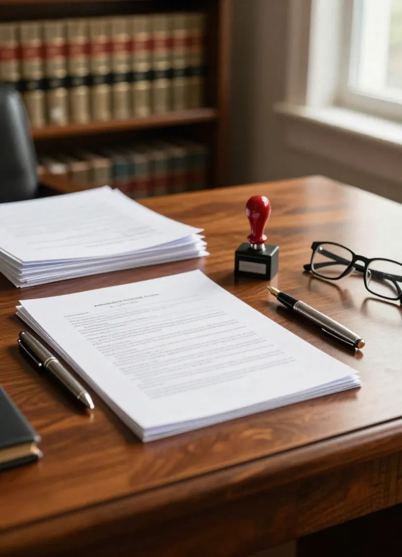 Business professionals reviewing documents in office setting