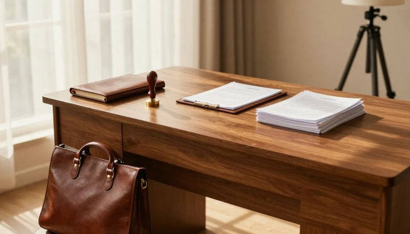 Organized passport, certified documents, and courier folder prepared for international authentication